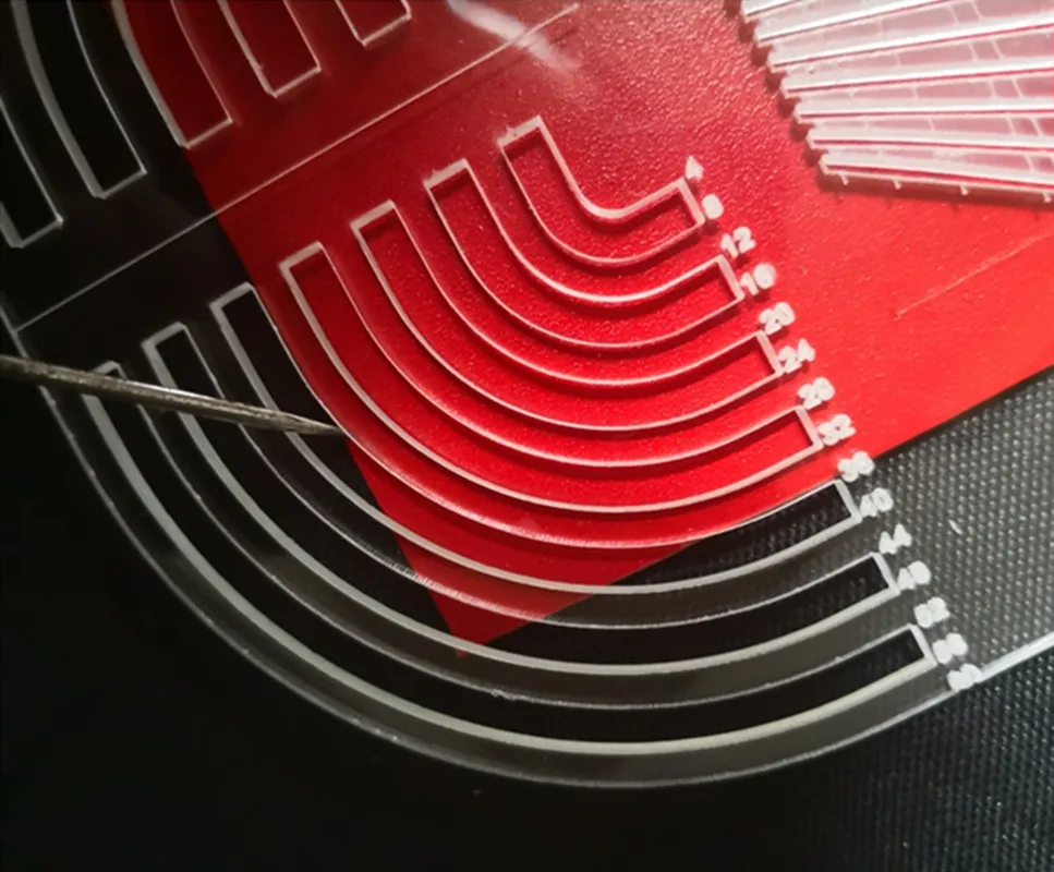 Transparent acrylic multi-function stitch hole distance adjustment ruler ruler rounded 3 to 1 multi-pitch cutting 2.7mm