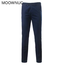 Брюки костюм брюки модные мужские дружки повседневные мужские деловые длинные брюки новые свадебные брендовые Slim Fit MOOWNUC костюм брюки