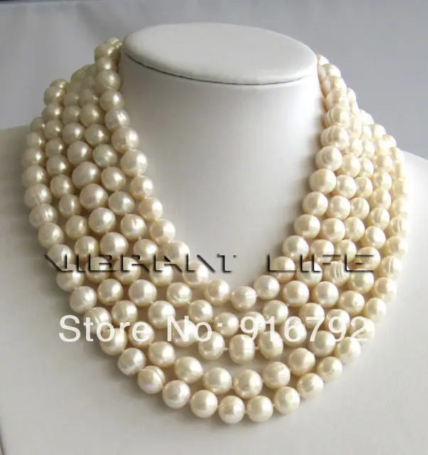 

free shipping >>>>>100 Inches 10mm White Freshwater Pearl Necklace Strand Jewelry
