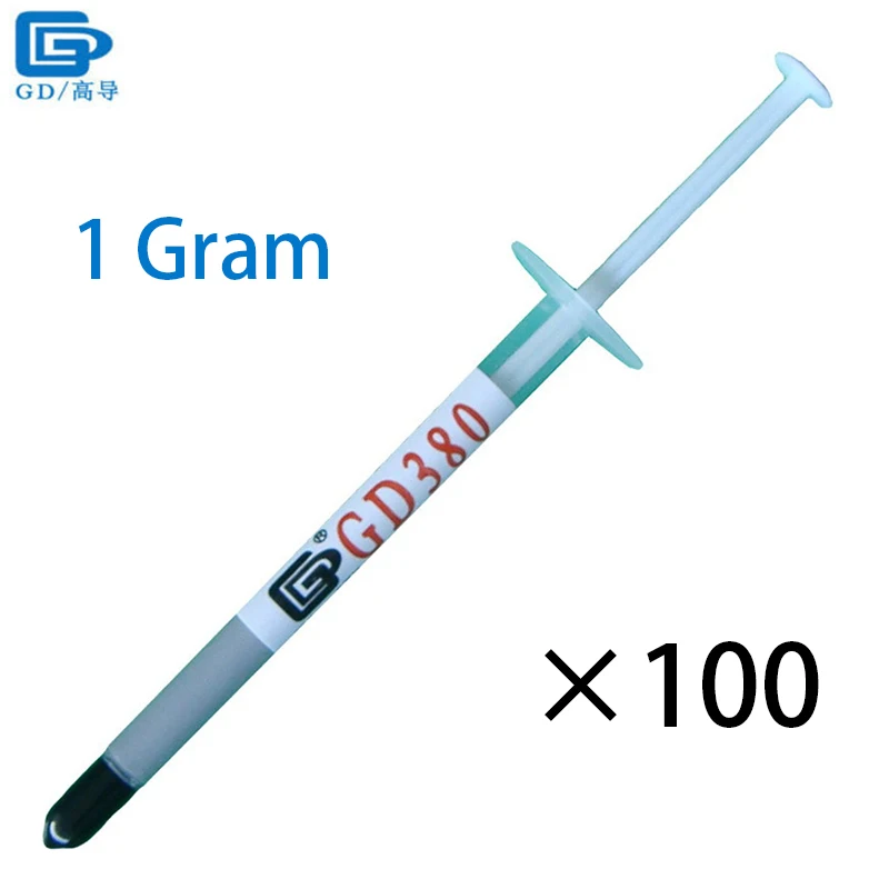 

GD380 Thermal Conductive Grease Paste Silicone Plaster Heatsink Compound 100 Pieces Net Weight 1 Gram Gray Syringe Packaging SY1