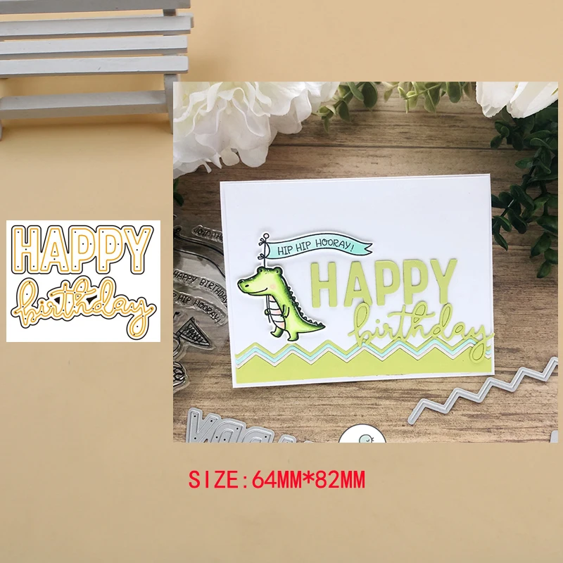 

Luck YCraft HAPPY birthday Metal Cutting Dies for DIY Scrapbook Photo Album Paper CardDecorative Craft Embossing Die