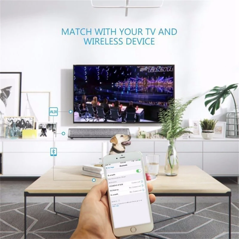 Беспроводной Bluetooth 5,0 Саундбар стерео динамик домашний кинотеатр Встроенная литиевая батарея звуковая панель Tf Usb звуковая панель