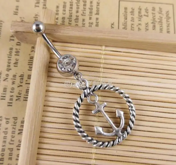 

2016 new Attractive Anchors Dangle Belly Button Rings Body Piercing Gold Sexy Navel rings