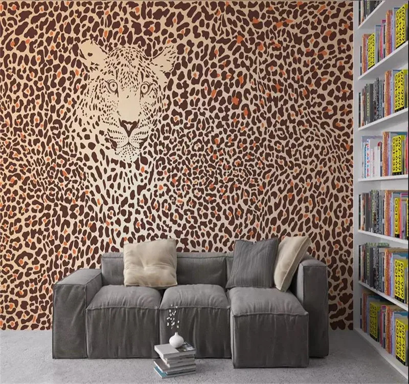 Custom 3d wallpaper leopard vintage pattern animal abstract background wall high-grade waterproof material Custom 3d wallpaper leopard vintage pattern animal abstract background wall high-grade waterproof material