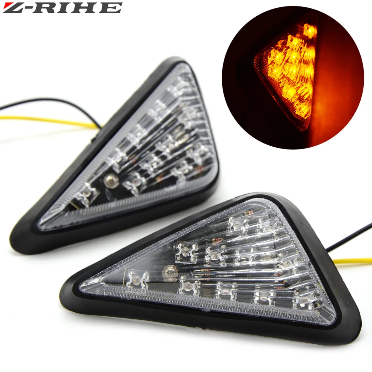 For BMW Ducati Yamaha Motorcycle Turn Signals Light LED Flowing Water