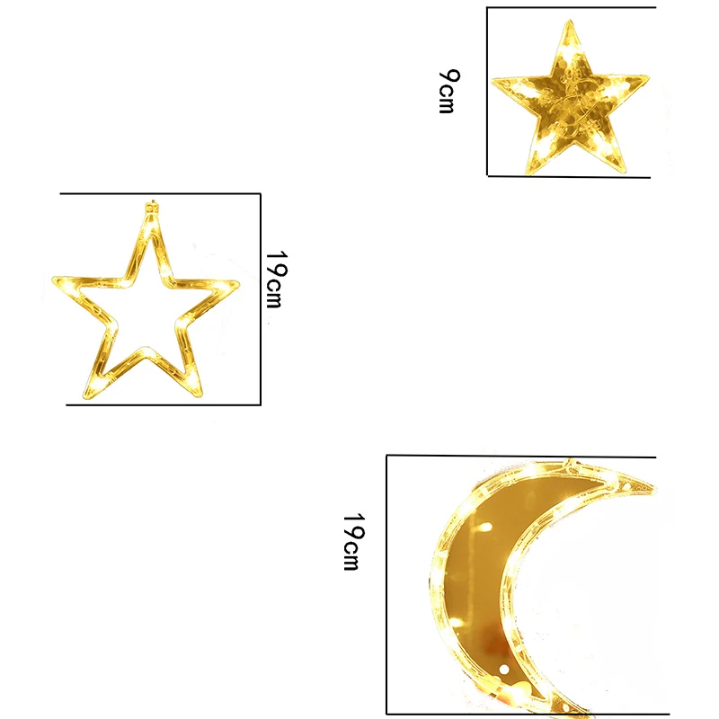 220 В, Европейский штекер, 3,5 м, светодиодный светильник с Луной и звездой, сказочный светильник для занавесок, Рождественская гирлянда, струнный светильник, s лампа для новогоднего и свадебного украшения