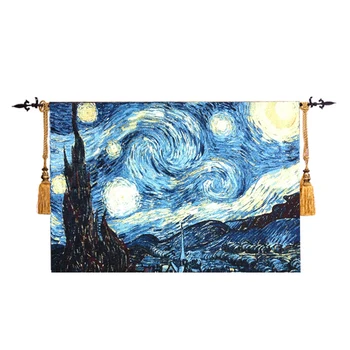 

The Starry Night Famous Painting By Van Gogh Wall Tapestry Wall Hanging Decorative Wall Cloth Tapestries tapiz tapisserie