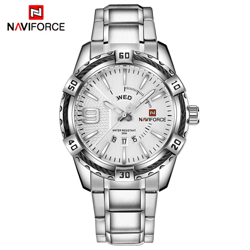 SE NAVIFORCE Роскошные модные повседневные брендовые водонепроницаемые кварцевые часы мужские военные спортивные часы из нержавеющей стали мужские часы - Цвет: SE