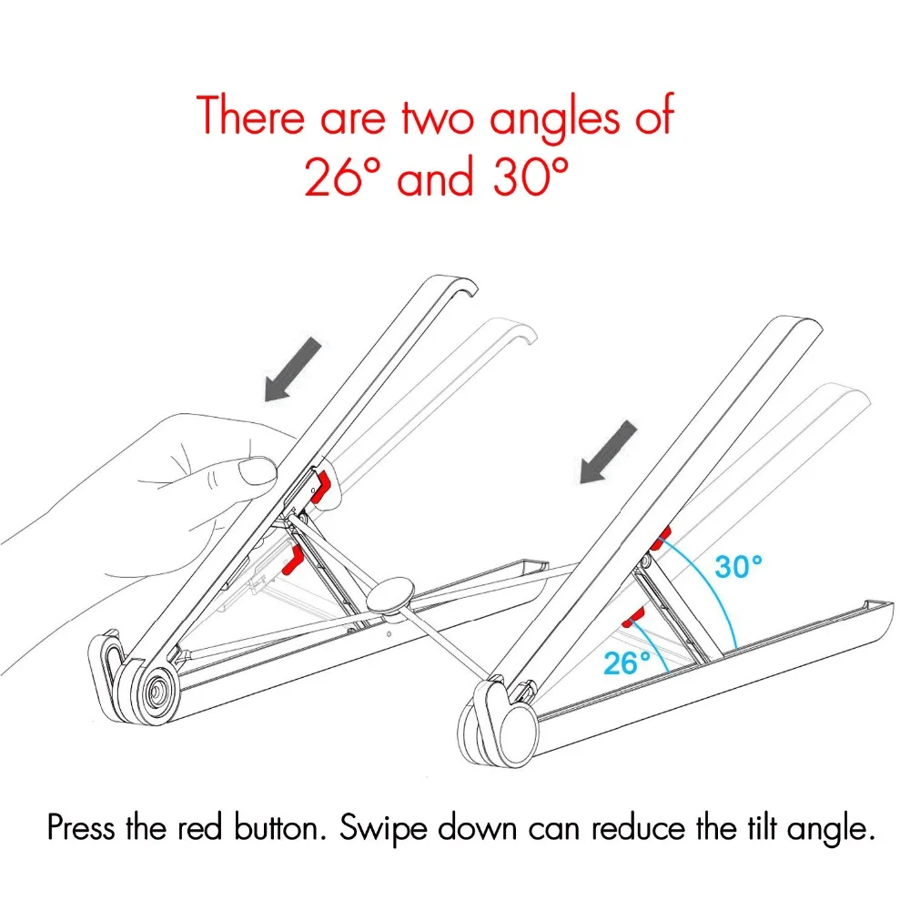 WIWU Folding Portable Laptop Stand Two Heights Adjustable Desktop Height Notebook Stand Cooling Holder for MacBook 11-15.6 inch