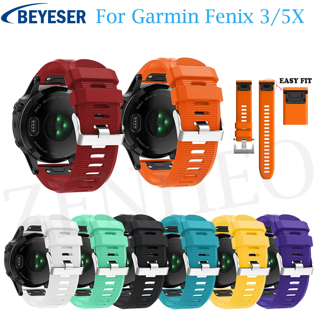 

Replacement Soft Silicone Watchband for Garmin Fenix 3/Fenix 3 HR Watch bracelet band for Garmin Fenix 5X Plus Sport wrist Strap