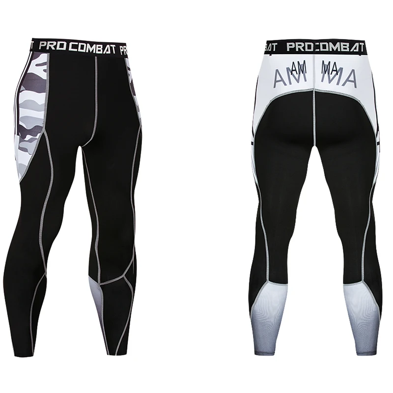 

Best selling compression pants 3d printing new camouflage MMA pattern tights men's trousers fitness quick-drying trousers