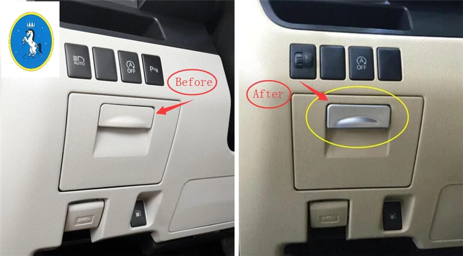 

Yimaautotrims For Toyota Highlander Kluger 2014 2015 2016 ABS Auto Accessory Main Glove Box Button Switch Decorative Cover Trim