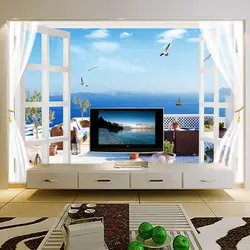 Пользовательские 3D океан настенная дом балкон фото стена Бумага на стенах 3D бесшовные стены Бумага для Гостиная декор для дома