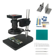 1080P 60FPS 2K 21MP HDMI Электронный USB цифровой видео микроскоп камера+ 130X c-крепление объектива+ 56 светодиодных кольцевых огней+ инструменты для открытия