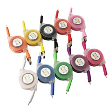 JRGK Lighting Micro USB Data Sync Charger Cable LED Light Durable Streamer Data Line for Samsung Android HTC iPhone 5 5s 6 6s 7