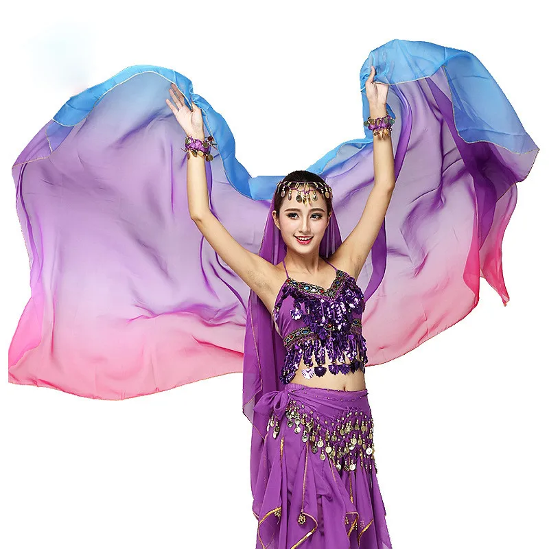 Сценическая одежда для танца живота аксессуары для танцев шарф-светильник текстурные Шали Женские вуали для танца живота прямоугольные - Цвет: blue purple fuchsia