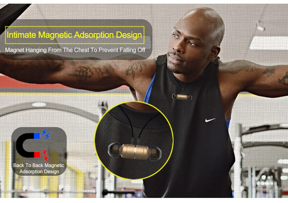 Earphones Bluetooth Earphone Wireless Headset Wireless Bluetooth Earphone With Microphone Portable Metal Magnetic For Sport (13)