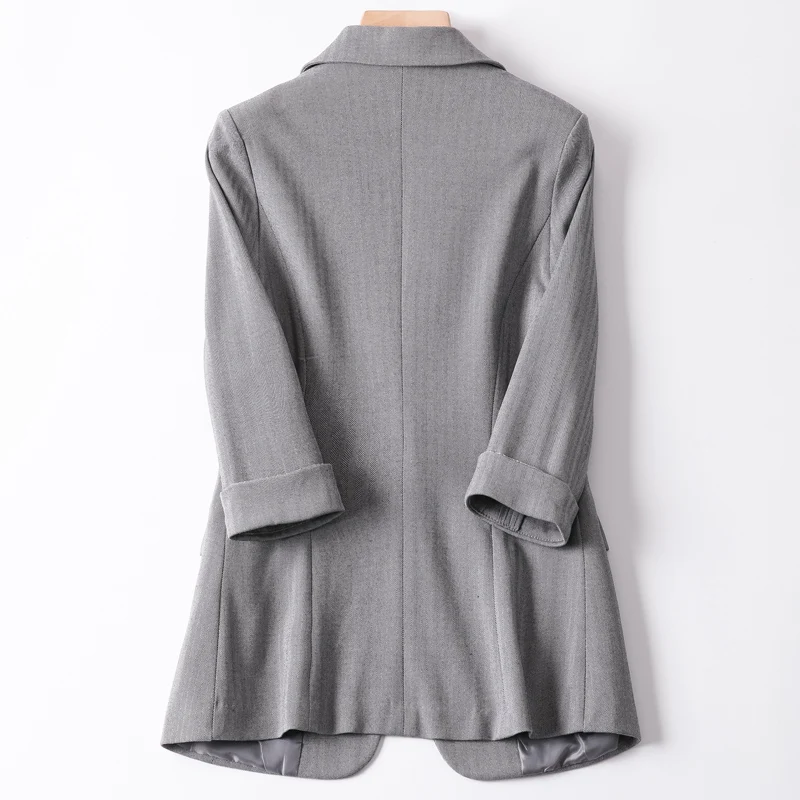 Shuchan Summer Jackets for Women Blazers 2019 3/4 Sleeve Solid Single Button Office Lady Work Wear Women Clothes Fashion
