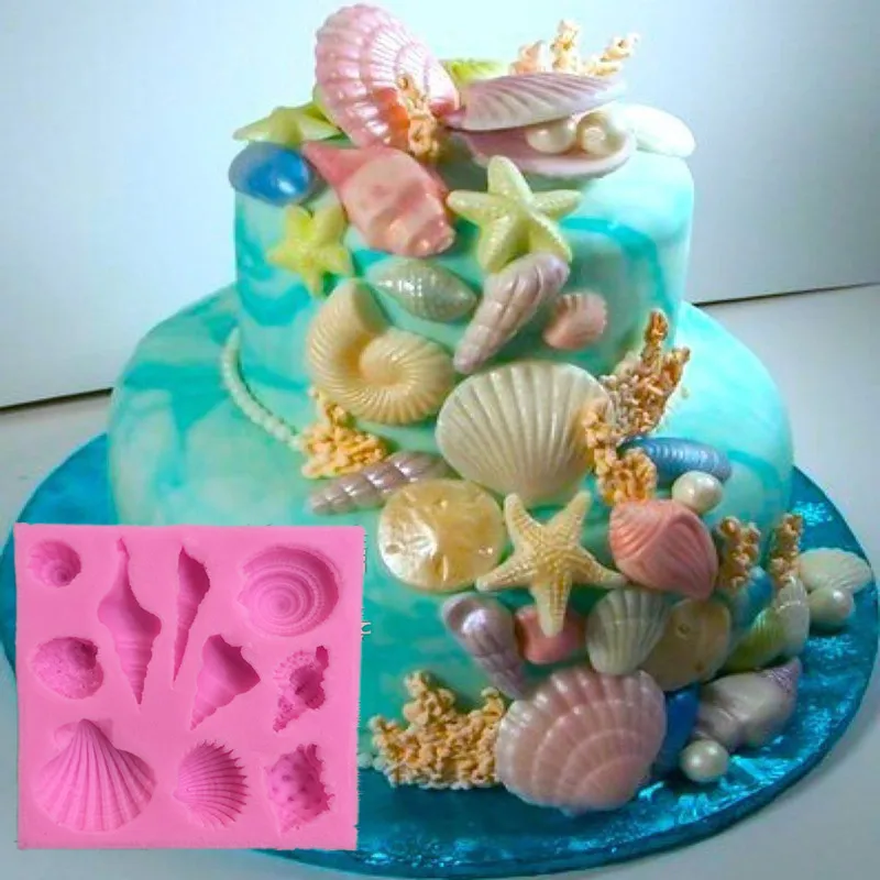 DIY-Shell-Starfish-Conch-Sea-Silicone-Cake-Mold-Candy-Chocolate-Fondant-Cookies-Baking-Tools-Birthday-Party