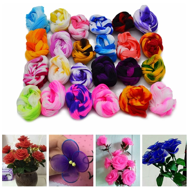 5PCS Multicolor Nylon Stocking Ronde Flower Material Tensile Stocking Material Accessory Handmade Wedding Home DIY Flower Crafts