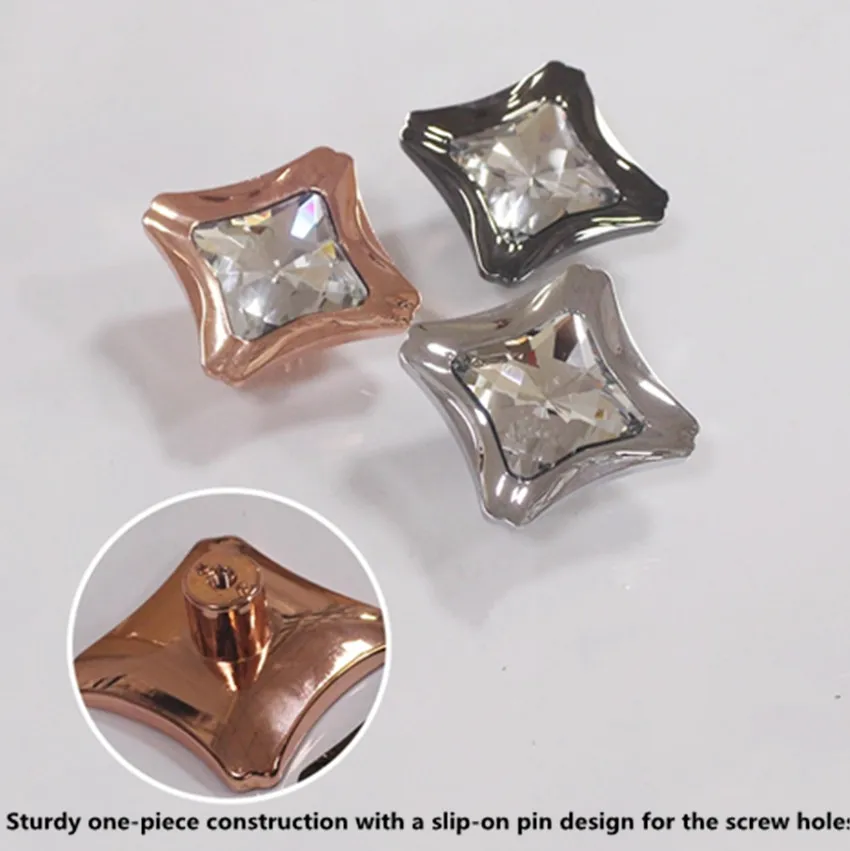 modern fashion rose black chrome transparent crystal bathroom cabinet TV cabinet wine cabinet kitchen cabinet handle pull knob