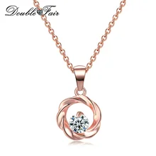 Двойное яркое ожерелье-чокер с круглым цветком и камнями CZ для женщин и девочек, модное Очаровательное ожерелье на годовщину, ювелирное изделие DFN249