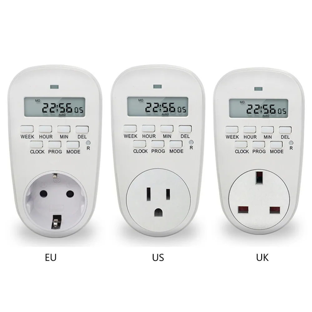 

EU US UK Plug Smart Power Adapter Socket Digital Electrical Timer Switch Sockets Adjustable