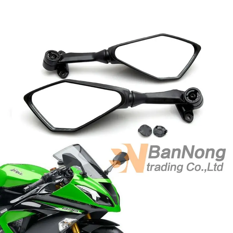 

Free shipping 1 pair black Motorcycle rearview mirrors For Kawasaki Ninja 300R EX300 ZX-6R ZX636 2013-14-2015