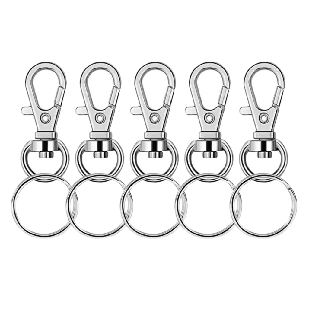 50 Pcs 35 MM Alloy Key Chain Rings Swivel Clasps Lanyard Snap Hook Lobster Claw Split DIY Key Rings for Jewelry Making Craft 