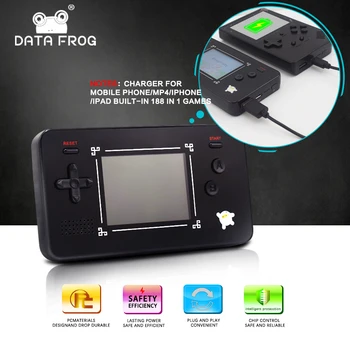 

DATA FROG 2 in1 Retro Portable Handheld Game Console Mobile Power Bank Charger Built In 188 Game for iPhone ipad Power 4000mAh