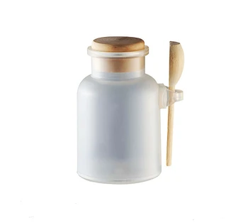 

100pcs/lot 300g bath salt Bottle, 300ml powder plastic bottle with cork, bath salt jar with wood spoon