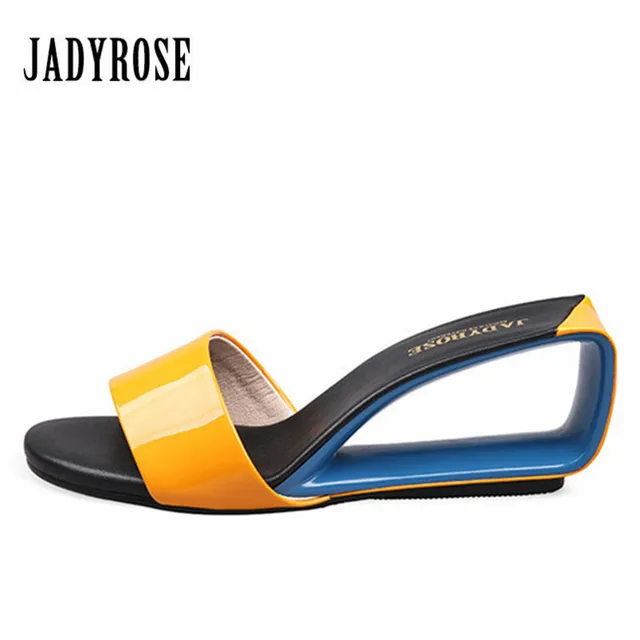 Jady Rose 2018 Designer Gladiator Sandals Fashion Wedge Shoes Women's Sandals High Heel Slippers Valentine Shoe Summer Slides