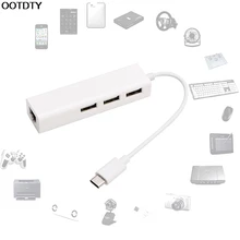 For MacBook USB3.1 USB-C Type-C to RJ45 Ethernet LAN Adapter With 3 Port USB Hub – L059 New hot