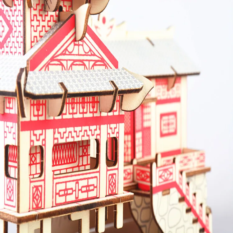 Лазерная резка 3D деревянные головоломки головоломка скамейка Дом DIY Ручная сборка Дети Обучающие деревянные игрушки для детей