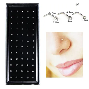

60pcs/set Punk Titanium Opal Stone Piercings Nostril Nose Ring Nose Studs Septum Ring Nez Earring Gauges Septo Earrings Piercing