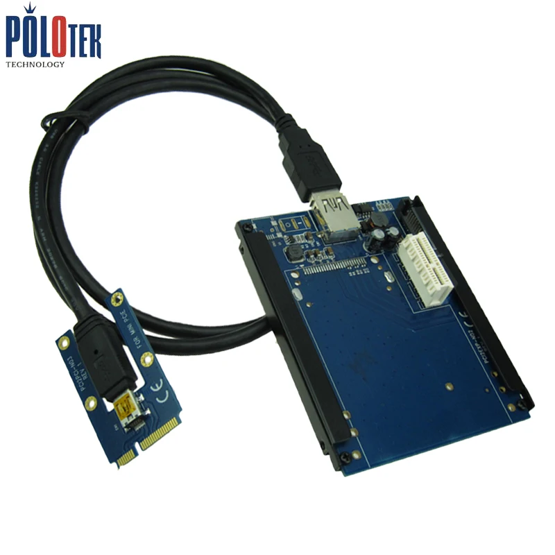 Mini PCIe to PCIe x1 Adapter Slot with SATA Power connectorin Add On