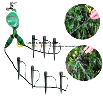 

4/7mm 10m Automatic Irrigation System Drip Irrigation Drip Irrigation System Timer Irrigation Controller Watering Kits