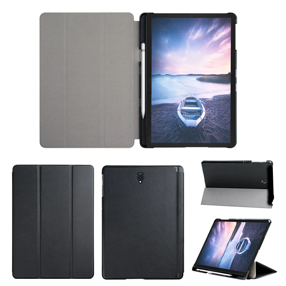 Для samsung Galaxy Tab S4 10,5 дюйма Пробуждение/сон Тонкий чехол с держателем ручки из искусственной кожи чехол# H40