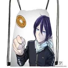 Custom Noragami Drawstring Backpack Bag Cute Daypack Kids Satchel (Black Back) 31x40cm#180531-02-39