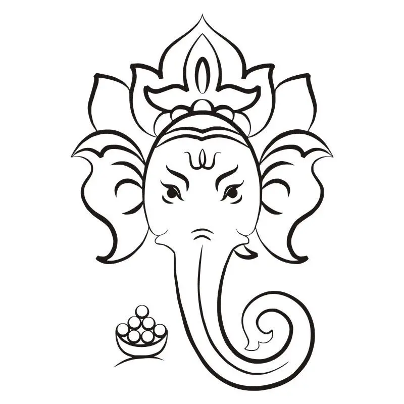 Настенные стикеры Ganesha с головой слона религиозные виниловые наклейки на стену