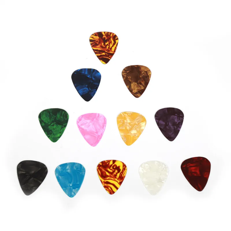 

100PCS Custom Multi-color Celluloid 0.46mm Acoustic Electric Guitar Picks Plectrums Guitar Accessories Travel Guitar Sitka