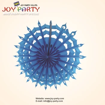 

10 pcs/lot 8 inch(20 cm) Blue/Turquoise Snowflake Paper Fan Wedding Baby Shower Hotel Home Hanging Decoration