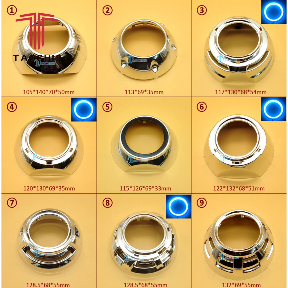 Taochis автомобиль-Стайлинг бленда кожух DIY для Hella 3 5 Q5 объектив проектора основа Chrome с глаза Ангела отверстия - изображение