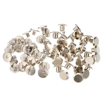 

100pcs M5x 4mm Iron-nickel-plated screw books Fingertight Picture books screw rivets albums butt recipes leaflet nail M5Hardware