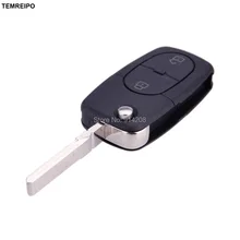 TEMREIPO 2 Button Flip Folding Remote key shell Case Fob Covers For Audi A2 A3 A4 A6 CR2032/1616 battery holder
