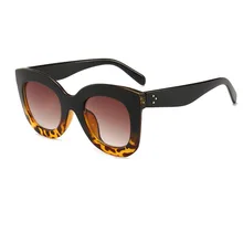 Черные женские солнцезащитные очки, мода, квадратные женские солнцезащитные очки большого размера, дизайнерские брендовые солнцезащитные очки «кошачий глаз», женские UV400