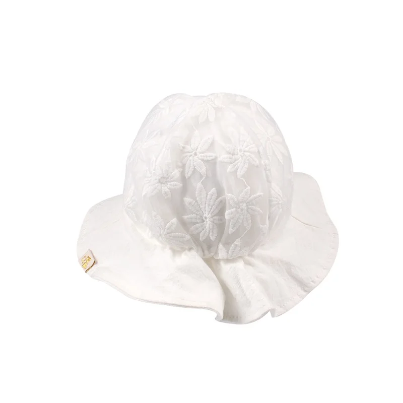 Princess Panama Baby Girls Hat Double Layer Lace Girls Hat Spring Summer Sun Cap Wide Brim Lace Up Hat Baby Girls Clothing 2018 (7)