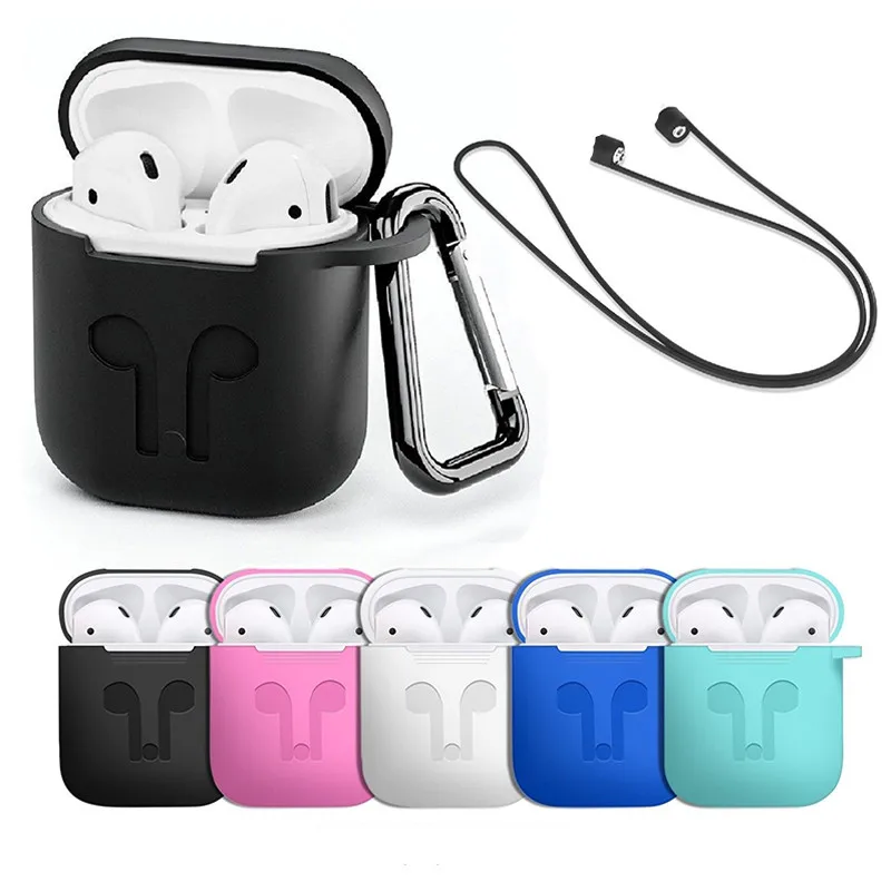 

Protective Sleeve For Apple Airpods Silicone Case For AirPods Charging Case Cover Free Lanyard For Airpods Earphone r20
