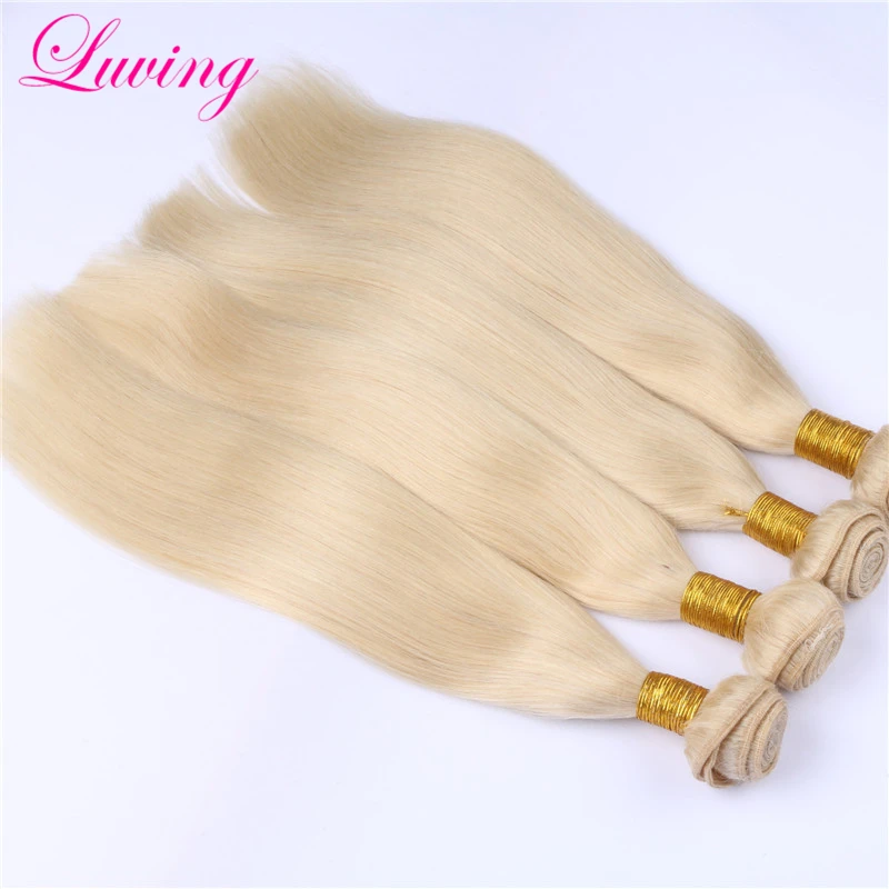 

Malaysian Virgin Hair Straight 4 Bundles Color #613 Malaysian Straight Hair 7A  Virgin Unprocessed Human Hair Weave Luving Hair