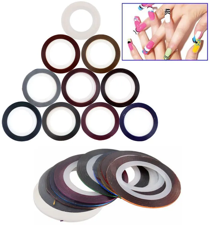 

BTT-108 New Arrival! Profession 34 Pcs different Colors Rolls Striping Tape Line DIY Nail Art Tips Decoration Sticker Nail Care